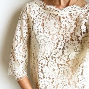 JOIE Evie Ivory Lace Top